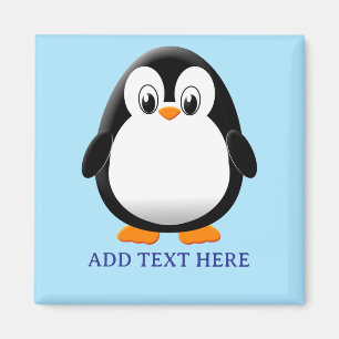 Íman Azul Personalizado de Cartoon Pinguim Cujo