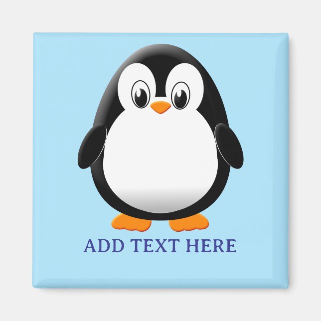 Íman Azul Personalizado de Cartoon Pinguim Cujo (Frente)