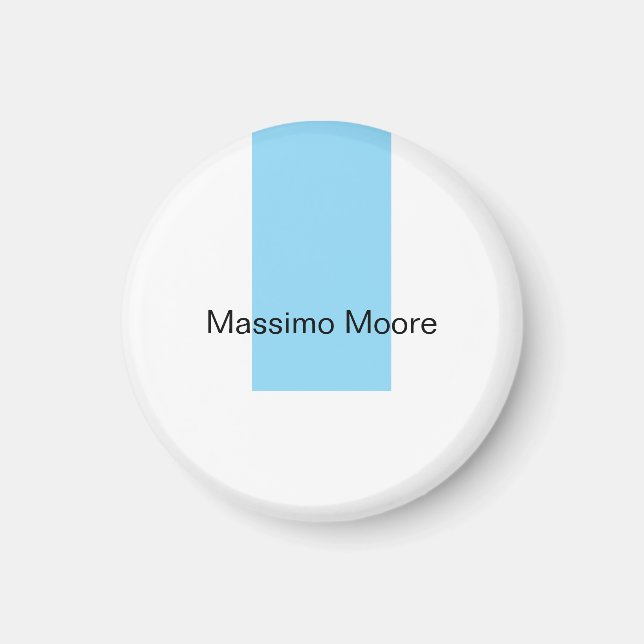 Íman Azul Preto Branco Simples Elegante Nome Próprio (Frente)