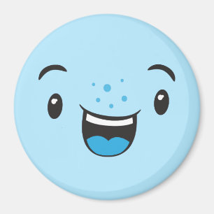 Íman Azul sorrindo Kawaii Face Magnet