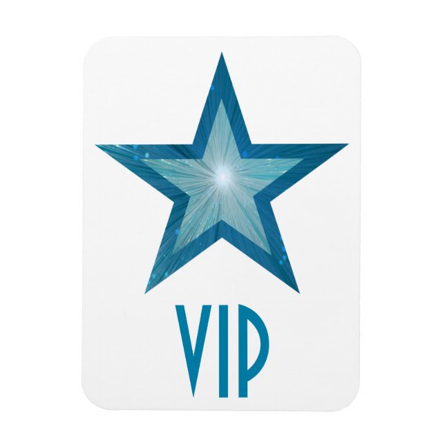 Íman Azul Star 'VIP', branco de ímã flexível (Vertical)