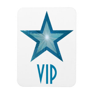Íman Azul Star 'VIP', ímã flexível branco
