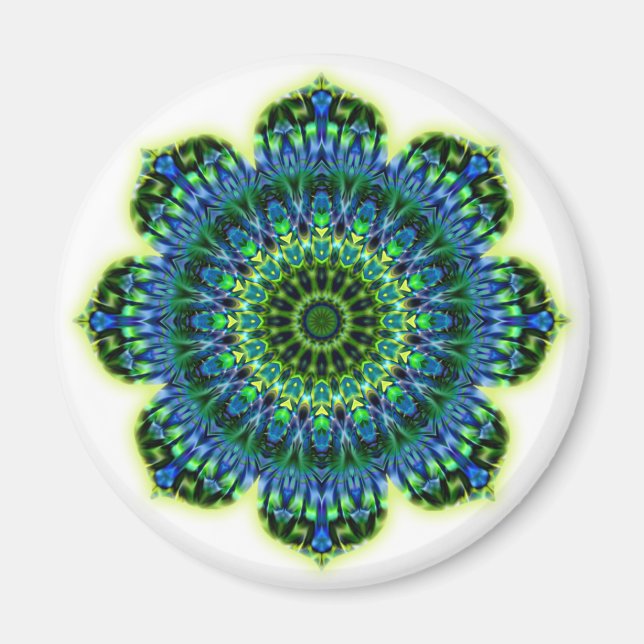 Íman Azul verde Mandala (Frente)