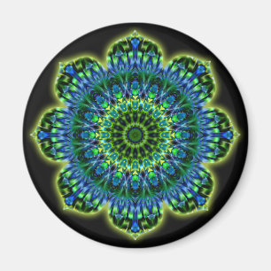 Íman Azul verde Mandala   preto