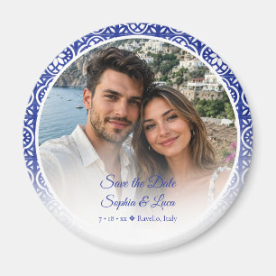 Íman Azulejo Azul da Costa Amalfitana Italiana Foto Sav