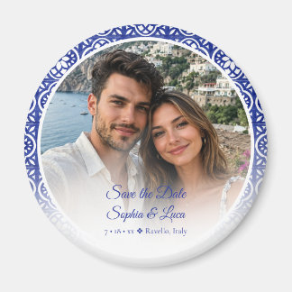 Íman Azulejo Azul da Costa Amalfitana Italiana Foto Sav