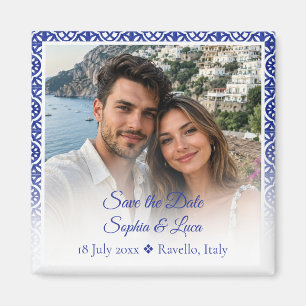 Íman Azulejo Azul da Costa Amalfitana Italiana Foto Sav