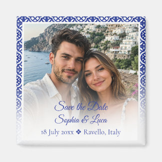 Íman Azulejo Azul da Costa Amalfitana Italiana Foto Sav