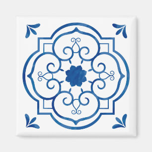 Íman azulejo azul português