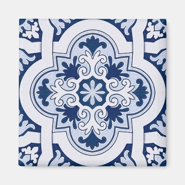 Íman Azulejo azul português (Frente)