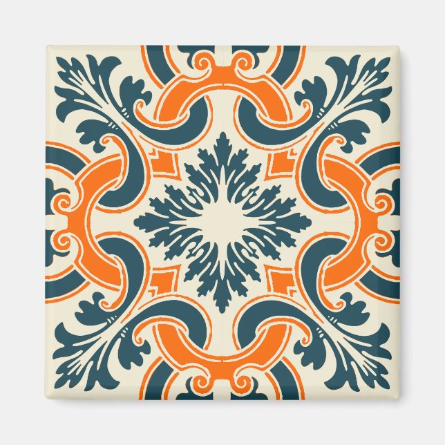 Íman Azulejo azul português (Frente)