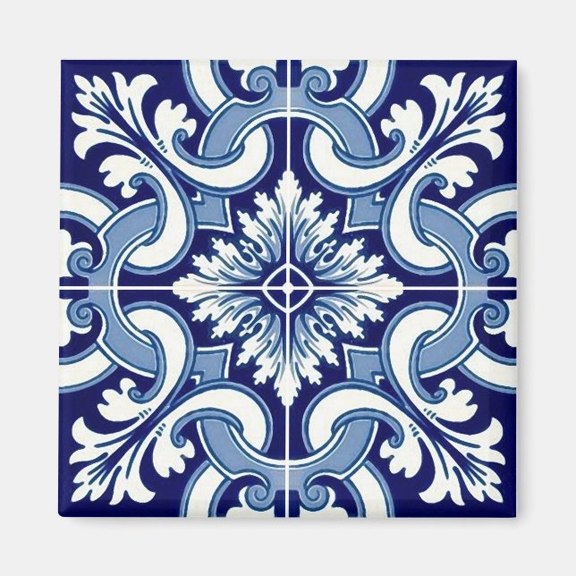 Íman Azulejo azul português (Frente)