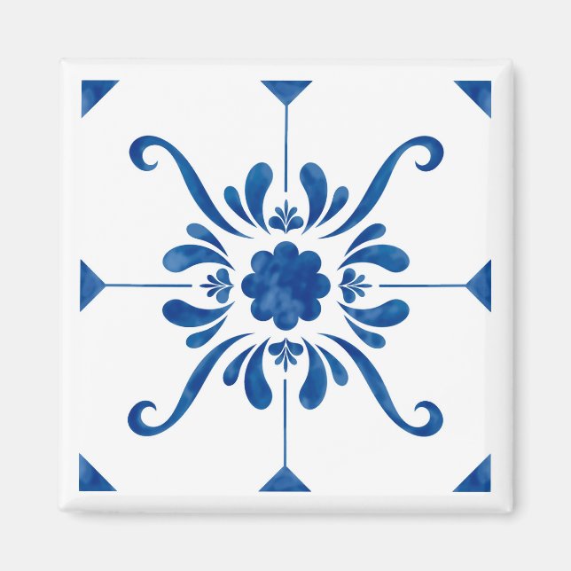 Íman azulejo azul português (Frente)