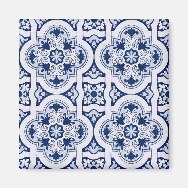 Íman Azulejo azul português (Frente)