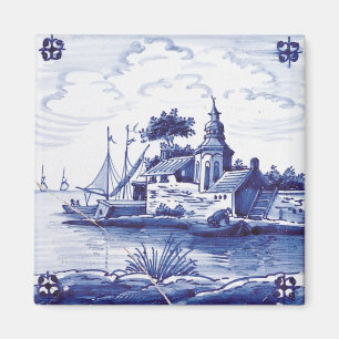Íman Azulejo azul tradicional neerlandês