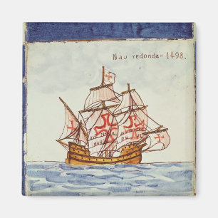 Íman Azulejo Azulejos representando um navio, de Sagres