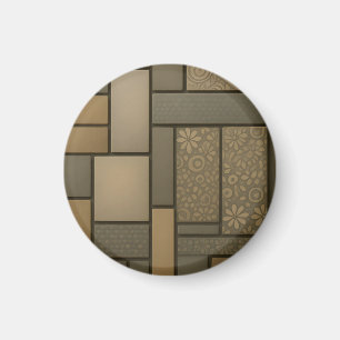 Íman Azulejo Bege Neutro Padrão Mosaico