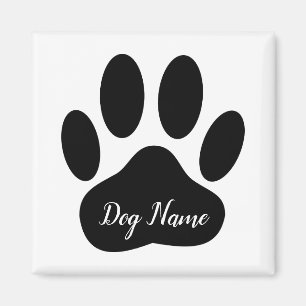 Íman Azulejo Cerâmico com Pegada de Pata de Cachorro e 