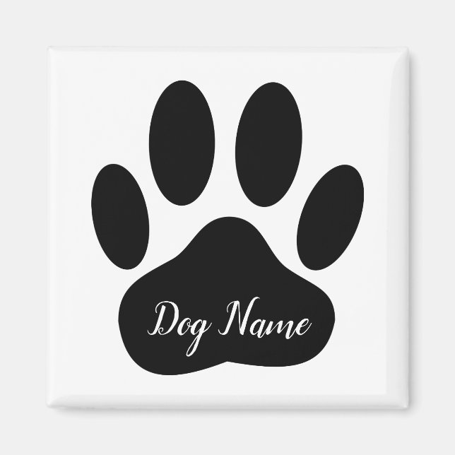 Íman Azulejo Cerâmico com Pegada de Pata de Cachorro e  (Frente)