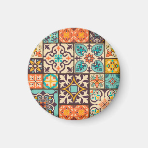 Íman Azulejo Colorido de Patchwork Islam Motifs