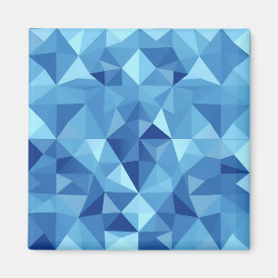Íman Azulejo de Mosaico Geométrico Azul Padrão