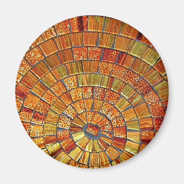 Íman Azulejo de vidro balinês Art- Brown (Frente)