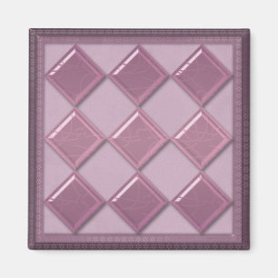 Íman Azulejo de vidro cor púrpura 3D