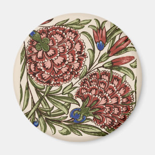 Íman Azulejo Flor de Cravo Antigo Rústico De Morgan Art