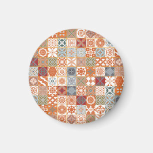 Íman Azulejo marroquino laranja