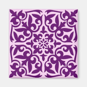 Íman Azulejo marroquino - roxo e orquídea