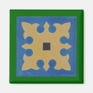 Íman Azulejo mexicano verde azul