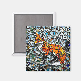 Íman Azulejo mosaico Fox Willife Art
