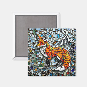 Íman Azulejo mosaico Fox Willife Art
