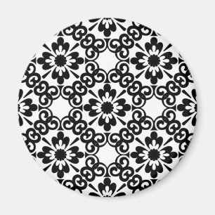 ÍMAN AZULEJO PRETO E BRANCO MODERNO DE FARMHOUSE
