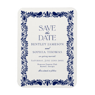 Íman Azulejo Talavera Azul Festa Espanhola Salve a Data