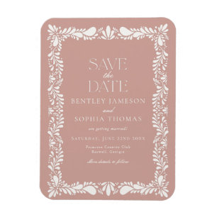 Íman Azulejo Talavera Rosa Festa Espanhola Salve a Data