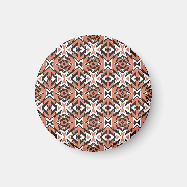 Íman Azulejo tradicional, geometria étnica dos corais. (Frente)