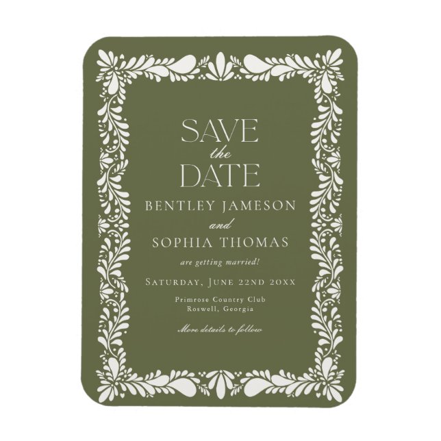 Íman Azulejo Verde de Talavera Festa Espanhola Salve a  (Vertical)