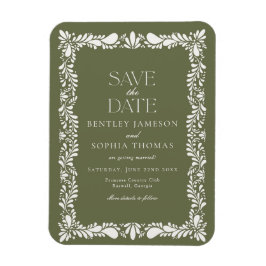 Íman Azulejo Verde Talavera Espanhol Fiesta Salvar Data