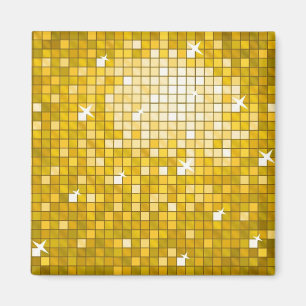Íman Azulejos de Disco "Dourado", imã de geladeira quad