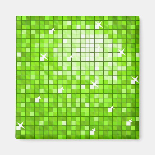 Íman Azulejos de Disco - imã de geladeira Verde (Frente)
