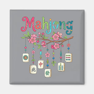 Íman Azulejos de Flor de Cerejeira Mahjong Amante Diver