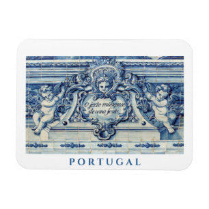 Íman Azulejos de paredes brancas e azuis portuguesas co