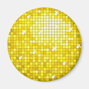 Íman Azulejos Disco imã de geladeira amarelo redondo