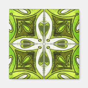 Íman Azulejos do coração inspirados pelo verde de