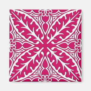 Íman Azulejos marroquinos - magenta e branco