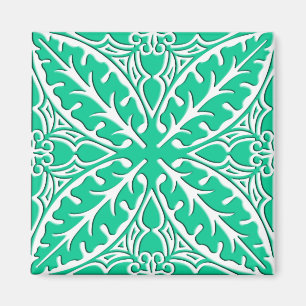 Íman Azulejos marroquinos - turquesa e branco