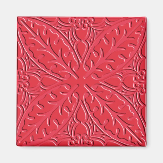 Íman Azulejos marroquinos - vermelho cinábrio (Frente)