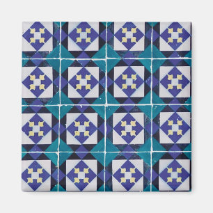 Íman Azulejos Portugueses - Azulejo Diamond Geométrico