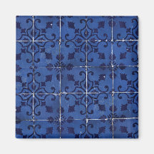 Azulejos Portugueses - Design Azulejo Azul Folha F
